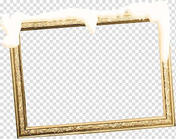 Frame , Snow golden frame transparent background PNG clipart