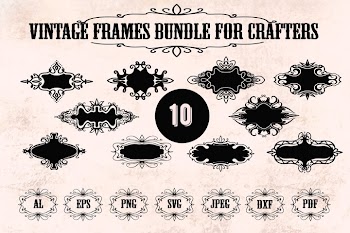 Frame SVG, Vintage frames SVG, Retro frames SVG, PNG, DXF
