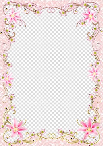 Frame Template, Floral Border Frame romantic pink line, pink flowers frame transparent background PNG clipart
