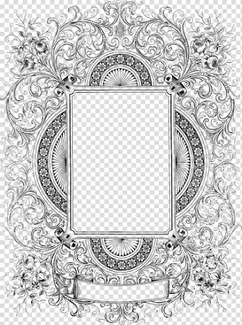 Frame Text Black and white Pattern, Decorative Border Free transparent background PNG clipart