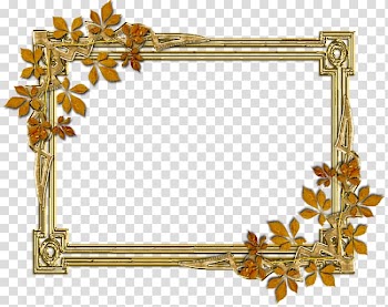 Frame Text Brass Pattern, Autumn Border transparent background PNG clipart