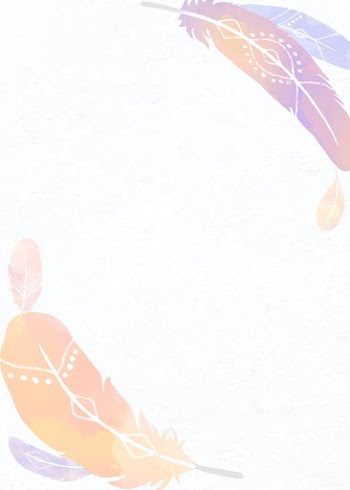 Frame vector Boho feather pastel purple