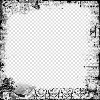 Frame Vintage French, black Paris frame artwork transparent background PNG clipart