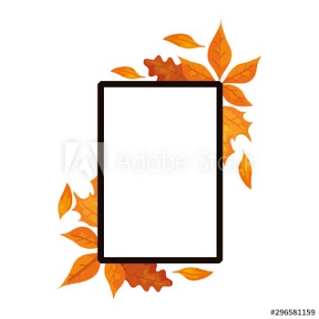 frame with autumn leafs decoration design
