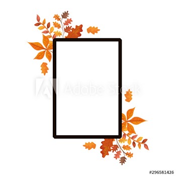 frame with autumn leafs decoration design