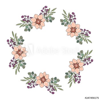 frame with beautiful flower decorative icon