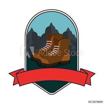 frame with camping zone and boots