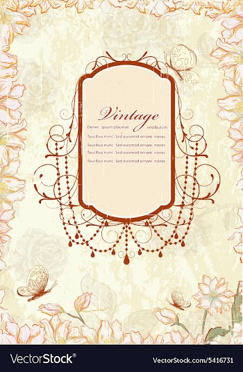 Frame with floral vector image