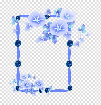 Frame with flowers, purple and white floral hanging decor transparent background PNG clipart