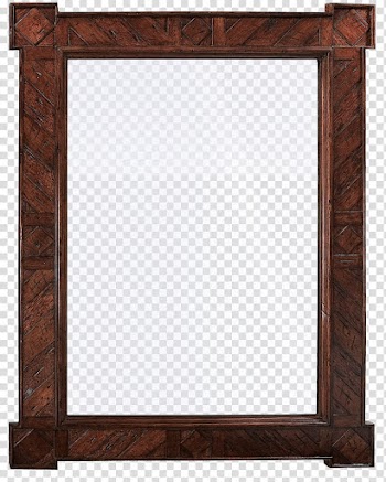 Frame  with Glass, brown frame transparent background PNG clipart