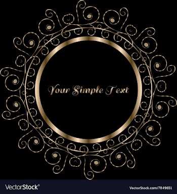 Frame with gold pattern on circle for you text vector image