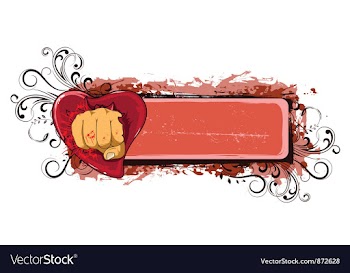 Frame with grunge floral and heart vector image