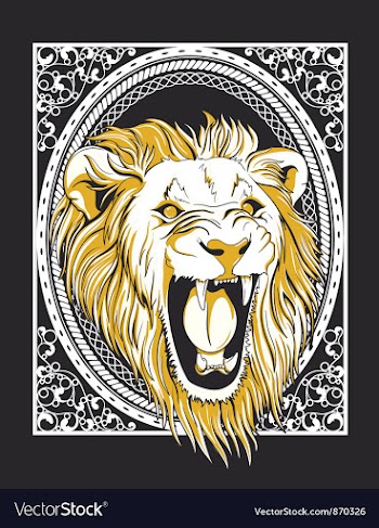 					Frame with lion head vintage t-shirt design vector image														