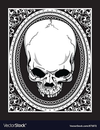  					Frame with skull retro t-shirt design vector image														