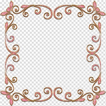 Frame with swirls, scrolled red floral frame illustration transparent background PNG clipart