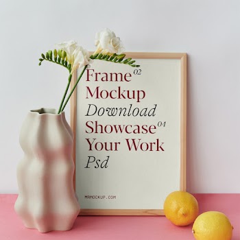 Frame with Vase PSD Mockup