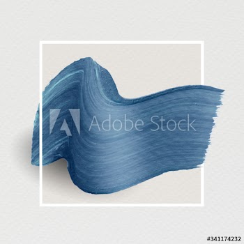 Framed blue paint brush stroke