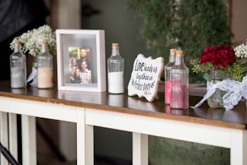 Framed Family Photo on Brown Rack
