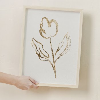 Framed gold flower doodle in minimal | Free Photo - rawpixel