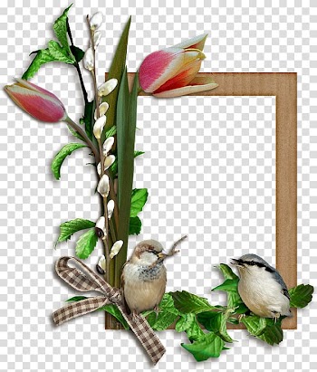 Frames Bird Easter, FLORES transparent background PNG clipart