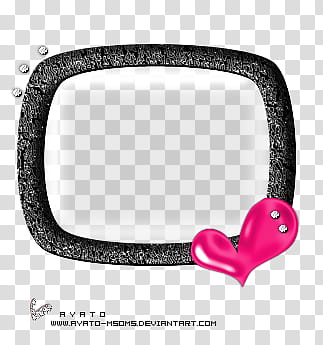 Frames , black and pink heart-themed frame illustration transparent background PNG clipart