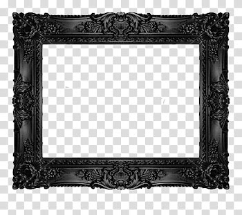 Frames, black and white floral wooden wall decor transparent background PNG clipart