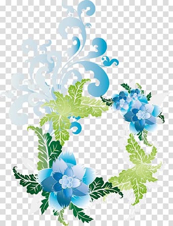 Frames Blue , flower transparent background PNG clipart