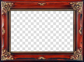 Frames , brown wooden frame transparent background PNG clipart
