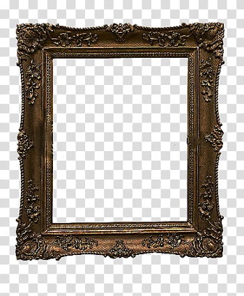 Frames, brown wooden framed wall mirror transparent background PNG clipart