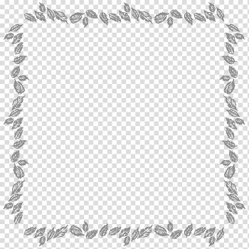 Frames Digital frame Digital scrapbooking Black and white, leaf border transparent background PNG clipart