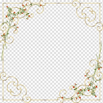 Frames Flower Gold , Delicate Frame transparent background PNG clipart