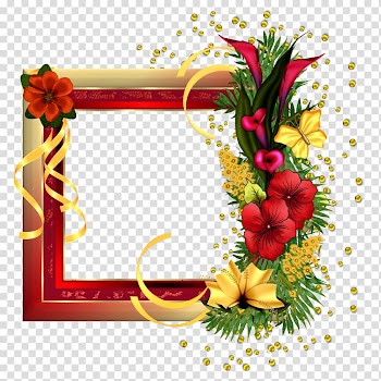 Frames Flower Red , aqua frame transparent background PNG clipart