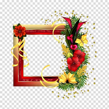 Frames Flower Red Rose, flower border frame transparent background PNG clipart