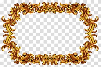 Frames , gold-colored border illustration transparent background PNG clipart