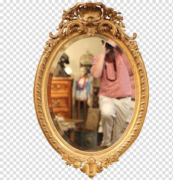 Frames Gold leaf Mirror, gold transparent background PNG clipart