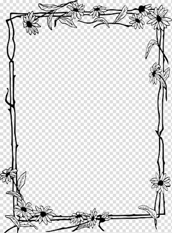 Frames Line art , flower transparent background PNG clipart