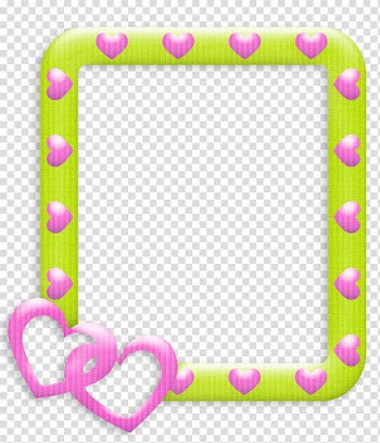 Frames Love, green and pink heart frame transparent background PNG clipart