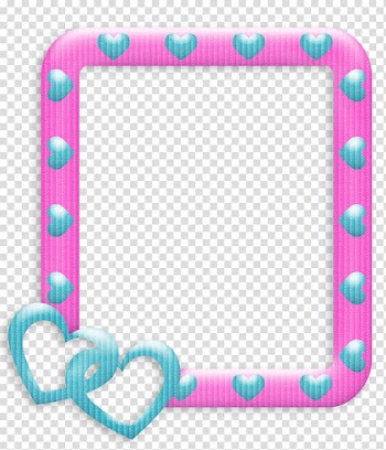 Frames Love, pink and blue frame art transparent background PNG clipart