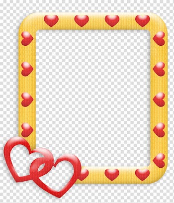 Frames Love, yellow and red heart frame illustration transparent background PNG clipart