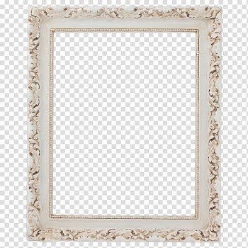 Frames Mirror Antique White Gold, gray frame transparent background PNG clipart