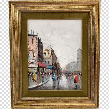 Frames Oil painting Art Paris Street; Rainy Day, Oil Paintings transparent background PNG clipart