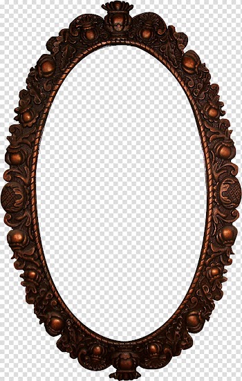 Frames, oval brown floral frame transparent background PNG clipart