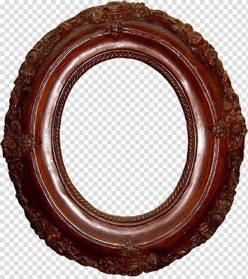 Frames, oval brown wooden frame transparent background PNG clipart