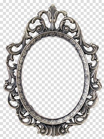 Frames, oval grey frame transparent background PNG clipart
