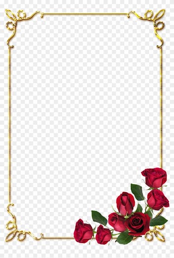 Frames Png Douradas Com Rosa Vermelhas - Page Border Flower Design