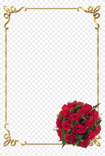 Frames Png Douradas Com Rosa Vermelhas - Page Borders With Flowers