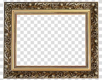 Frames , rectangular brown floral frame illustration transparent background PNG clipart