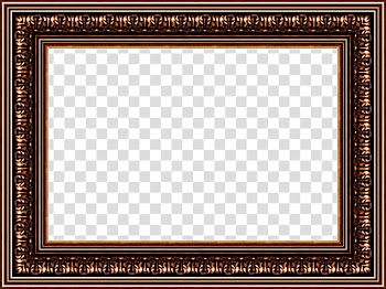 Frames, rectangular brown frame transparent background PNG clipart