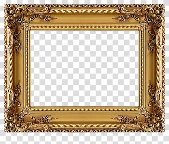 Frames, rectangular brown wooden frame wall decor transparent background PNG clipart