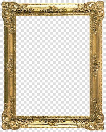 Frames, rectangular gold frame transparent background PNG clipart